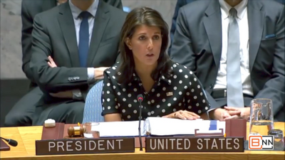 UN Ambassador Nikki Haley Gives A Briefing On The Difficult Security Situation In Yemen