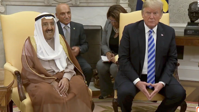 President Trump Meets With The Emir Of Kuwait To Talk About Crisis In The Middle East