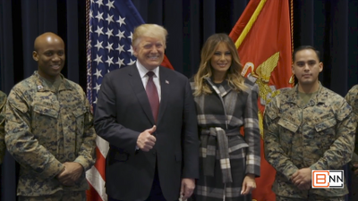 President Donald Trump and First Lady Melania Trump Visit Marine Barracks