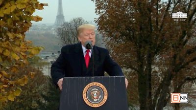 President Trump Attends The American Commemoration Ceremony In France