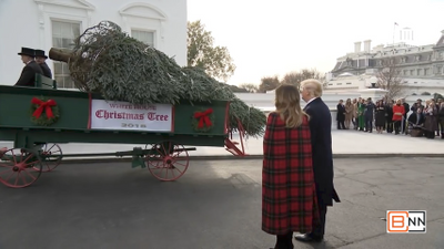 The Trumps Get Their White House Christmas Tree Delivery